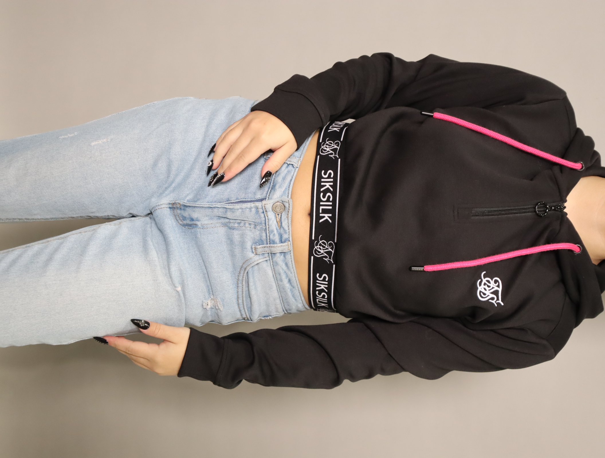 Poleron Siksilk Negro Buzo Siksilk Hombre Siksilk Hombre